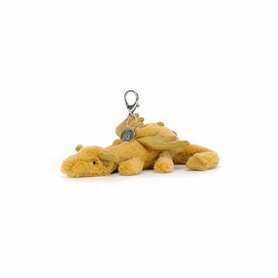 Jellycat Golden Draak Tas Bedeltje | DR0397618